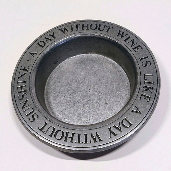 Wilton Armetale Pewter Wine Bottle Coaster or Holder " A Dinner Without Wine... - Picture 1 of 6